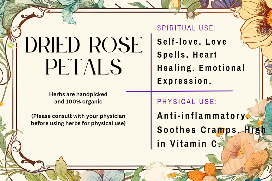 Dried Rose Petals - Mama Goddess Crystals N More